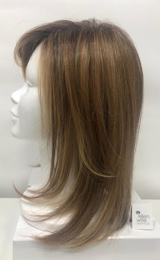 Peluca rubia larga con flequillo