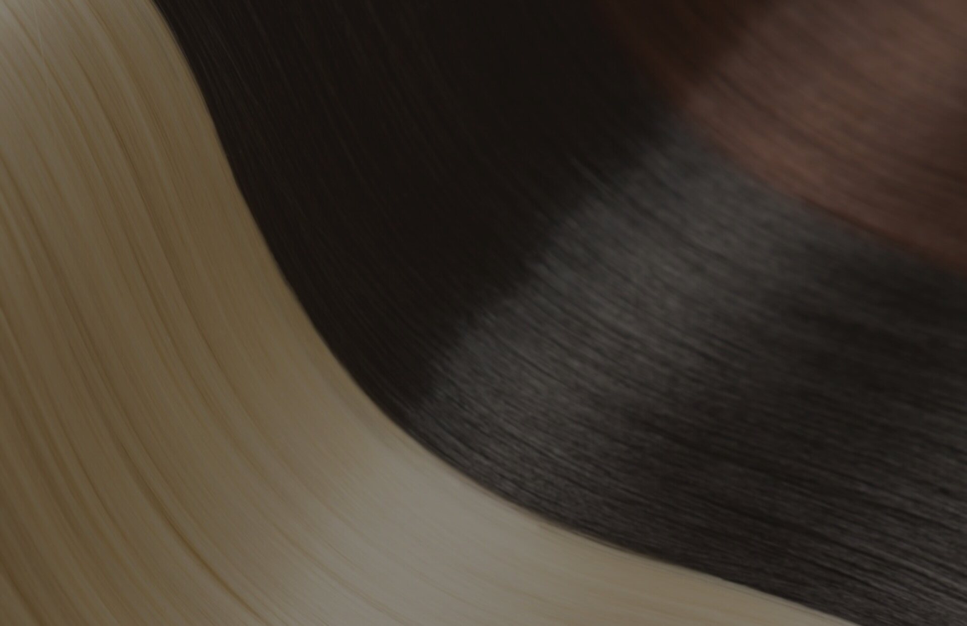 Mechones de cabello castaño oscuro y negro